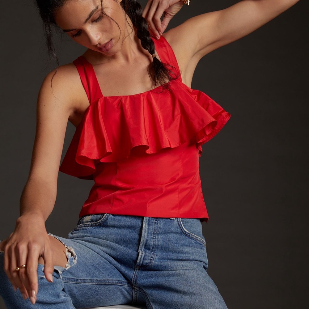 Anthropologie Maeve Ruffled Tank NWT Size 12